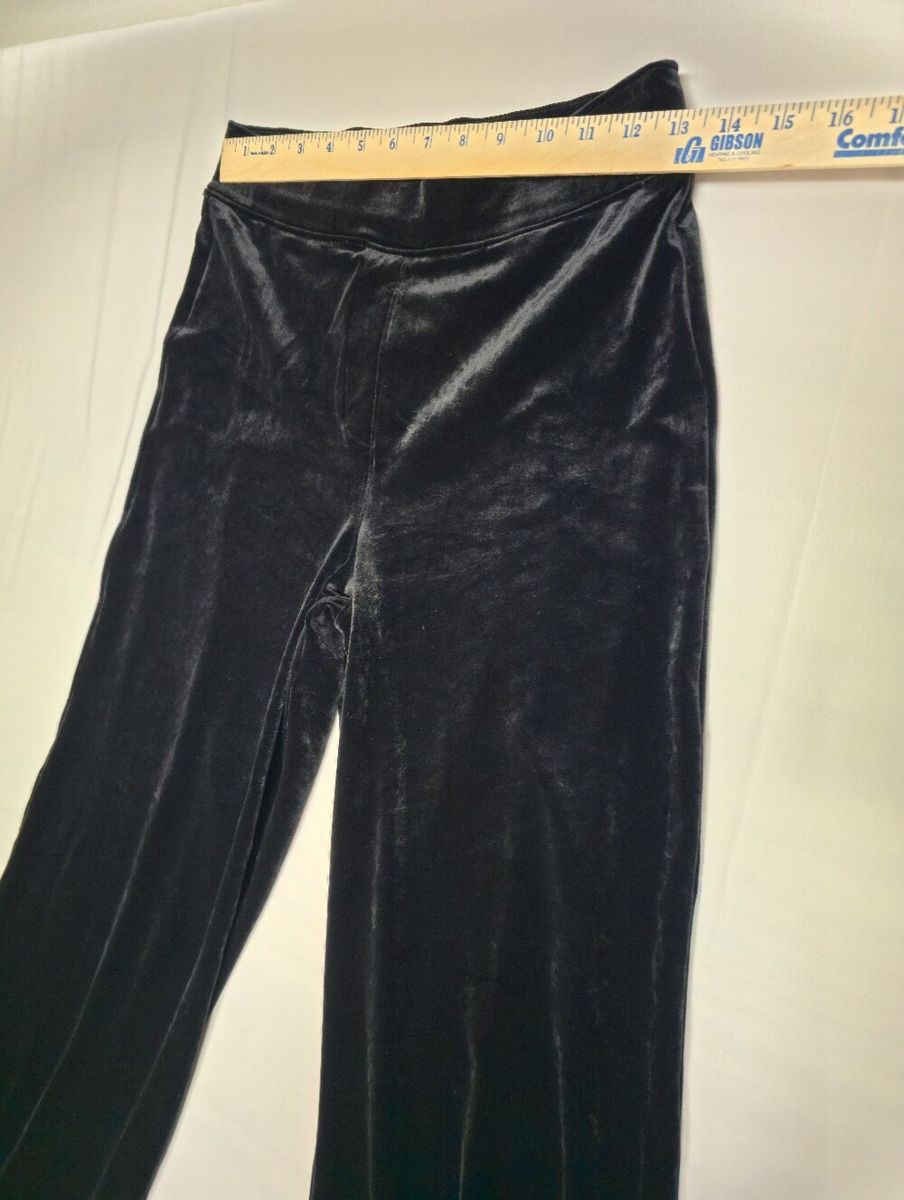 SPANX Black Velvet Wide-Leg Ponte Pants with Front Slits - Picture 11 of 11